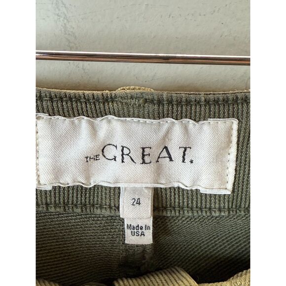 The Great Slouch Cropped Skinny Pants Women’s Size 24 Army Green Casual - Picture 3 of 6